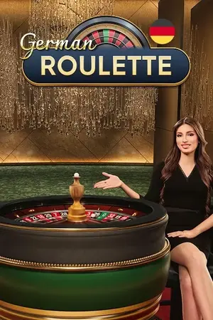 German Roulette livebord med kvindelig croupier